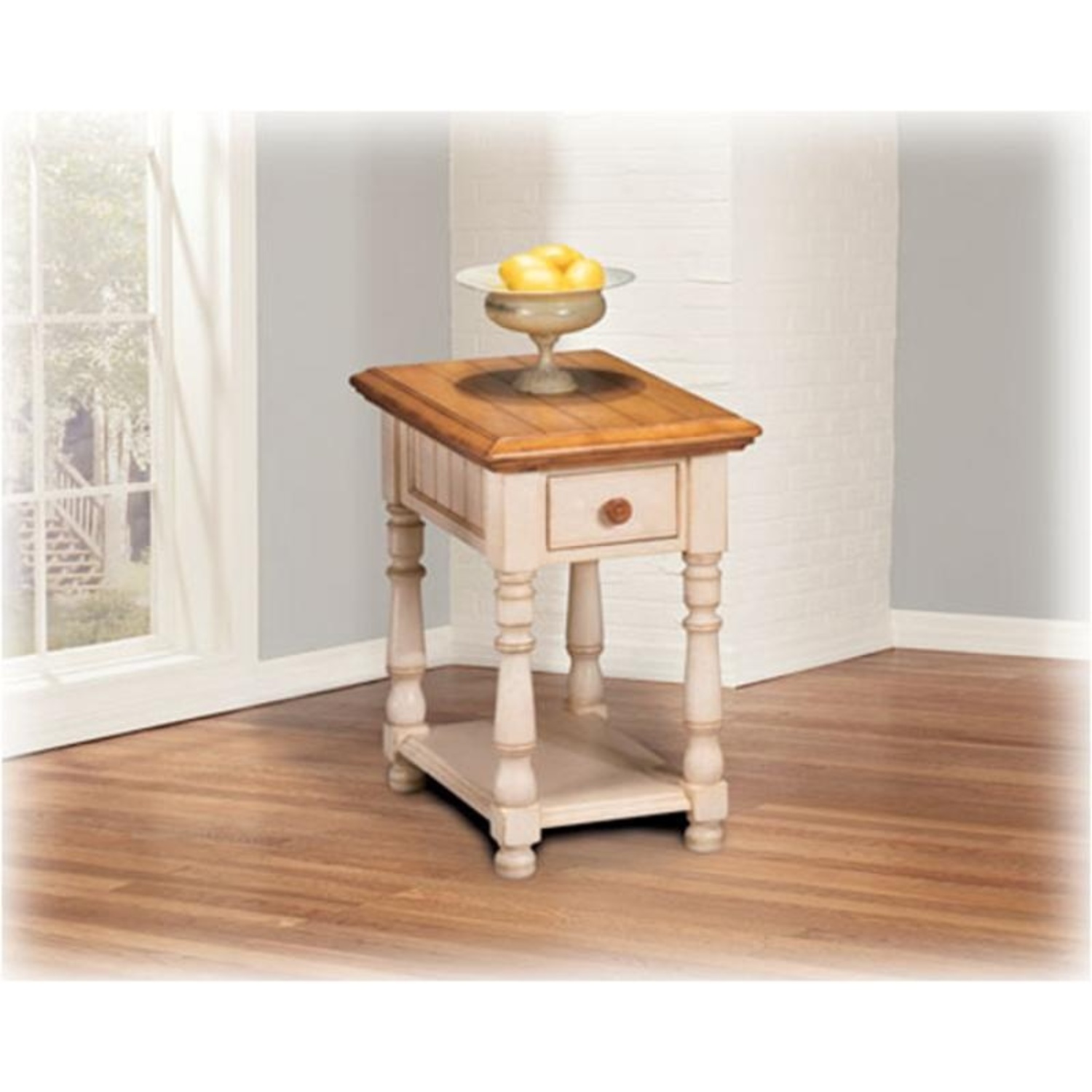 Ashley Furniture White Wood Side Table - image-8