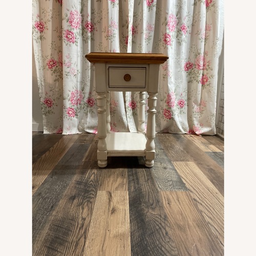 Used Ashley Furniture White Wood Side Table for sale on AptDeco