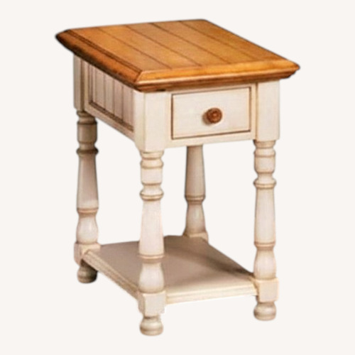 Used Ashley Furniture White Wood Side Table for sale on AptDeco