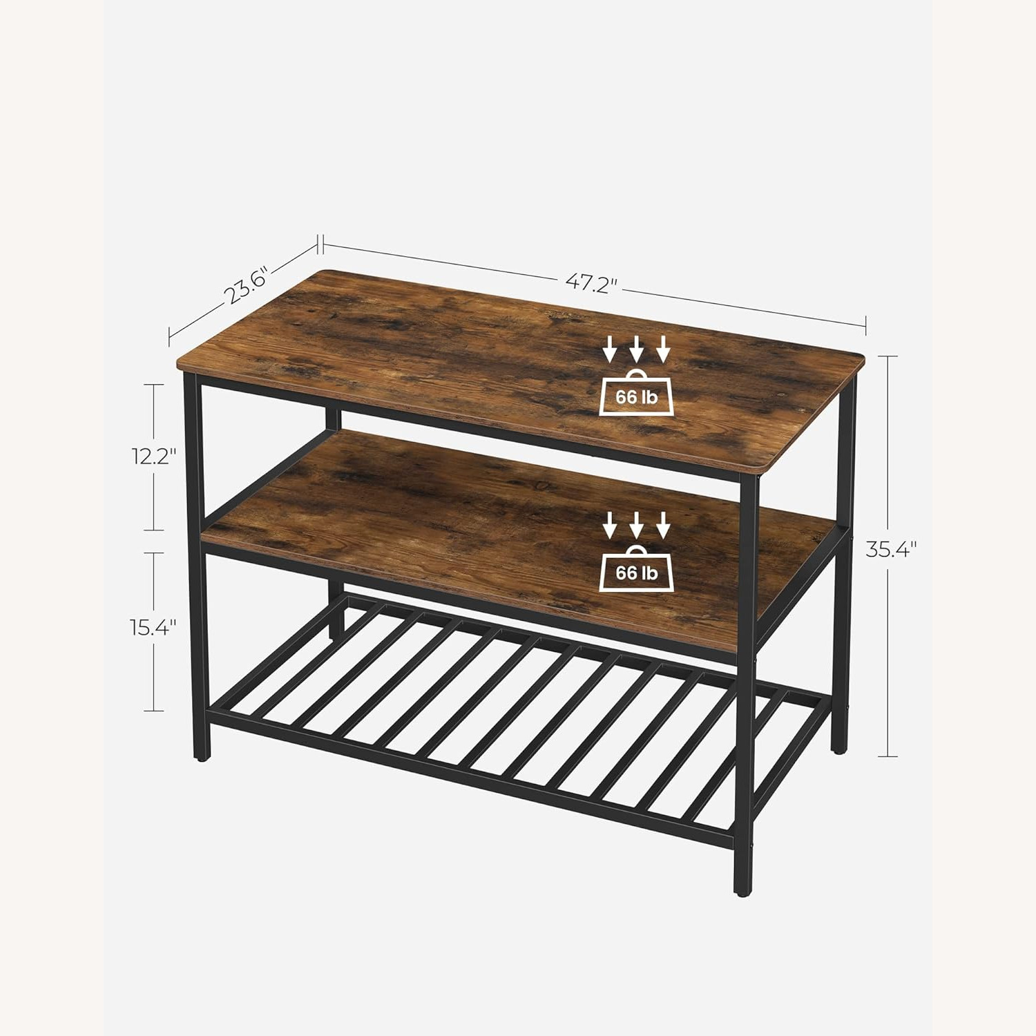 VASAGLE Dark Brown Wood Kitchen Island - image-2