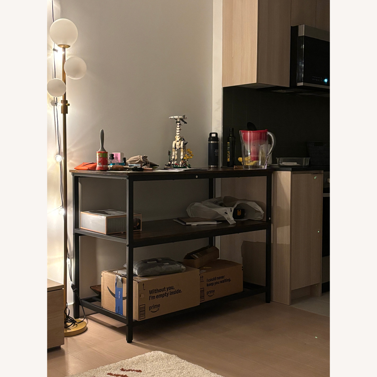 VASAGLE Dark Brown Wood Kitchen Island - image-3