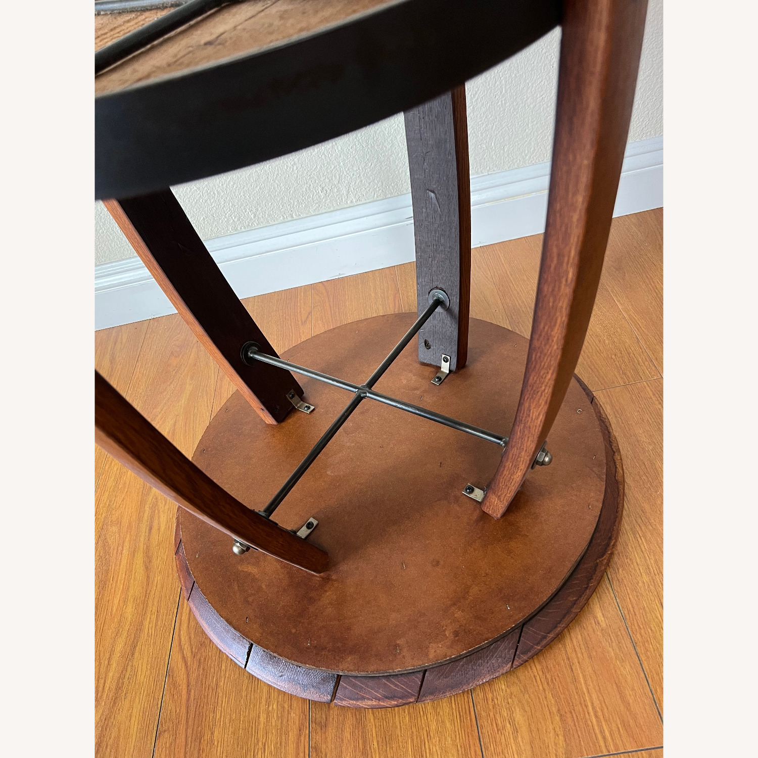 Dark Brown Wood Side Wine Barrel Table - image-6