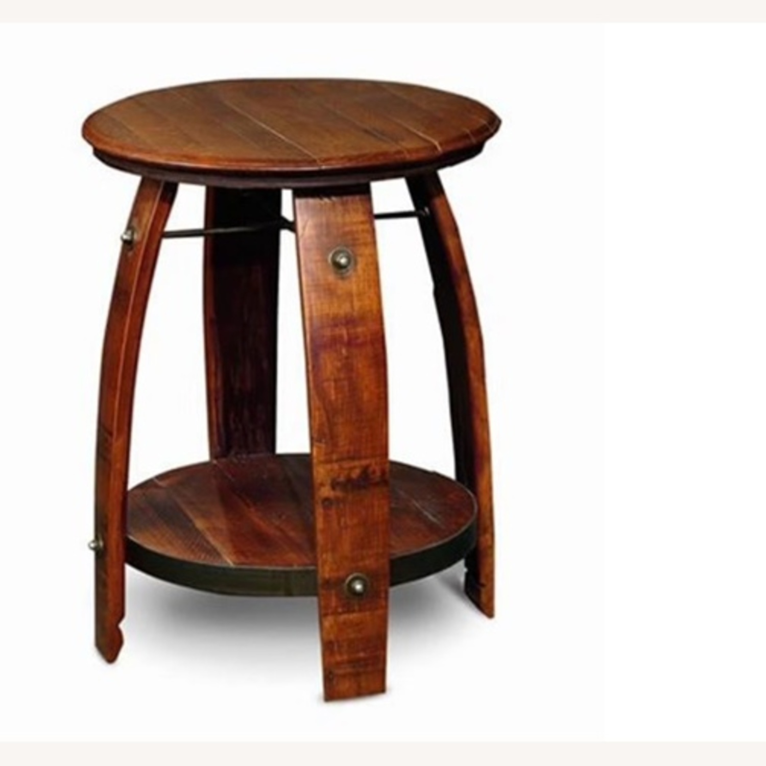 Dark Brown Wood Side Wine Barrel Table - image-8