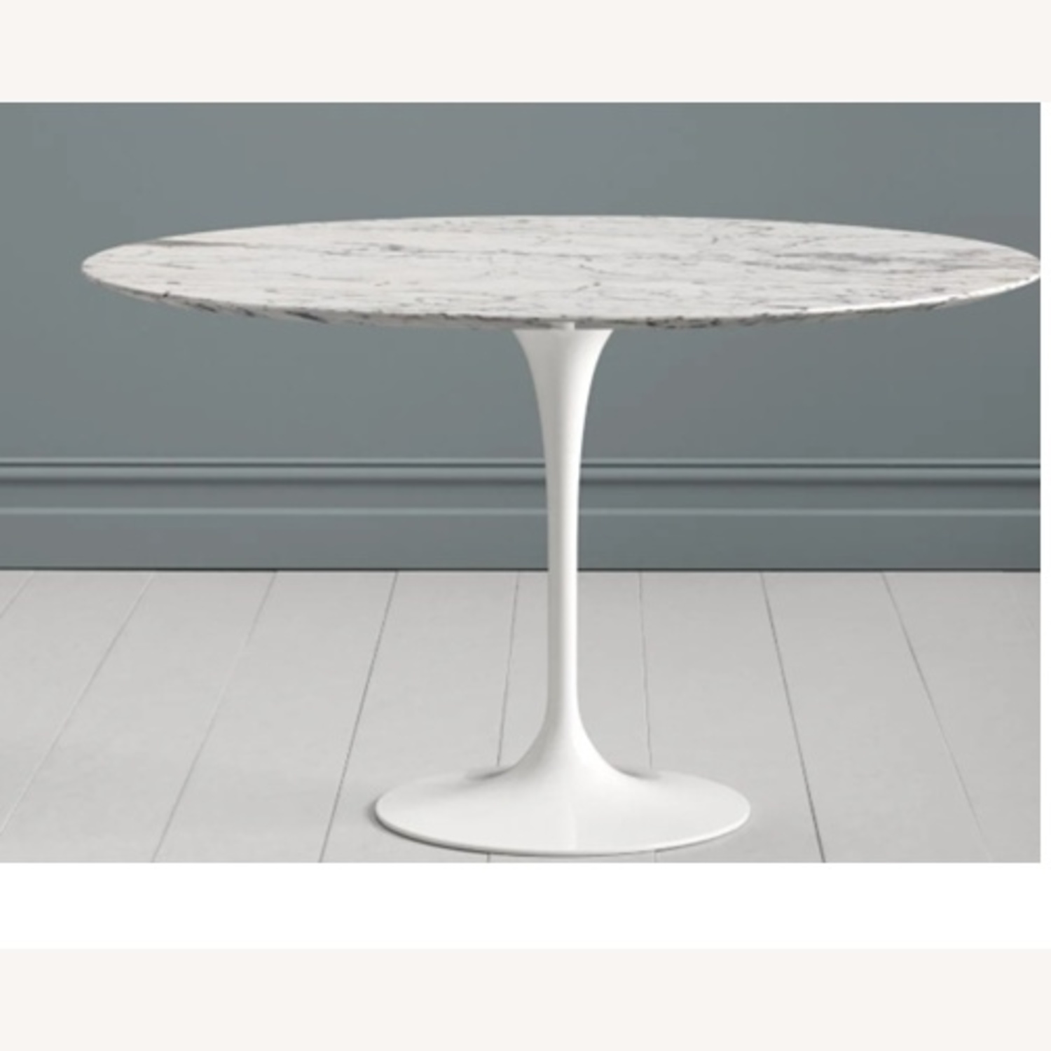 Eero Saarinen Light Gray Marble Dining Table - image-5