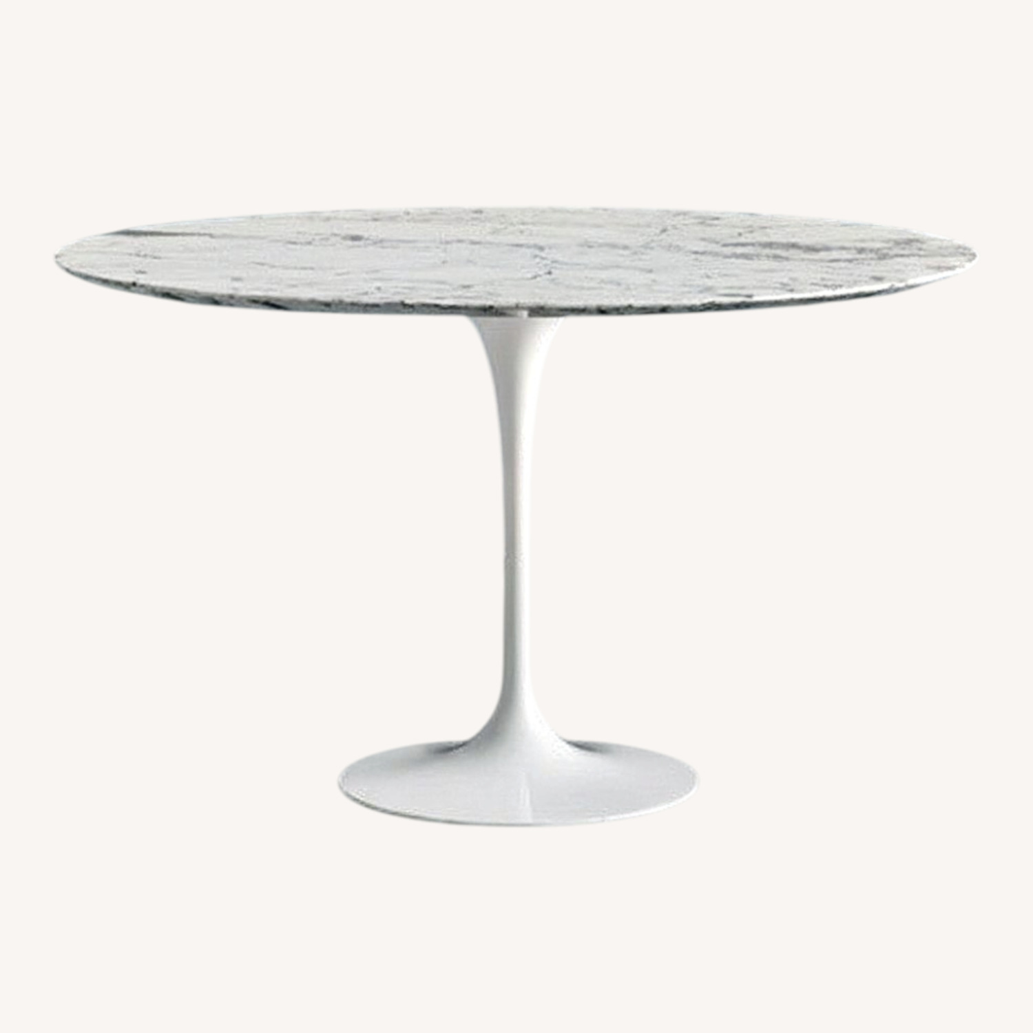 Eero Saarinen Light Gray Marble Dining Table - image-0