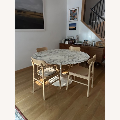 Used Eero Saarinen Light Gray Marble Dining Table for sale on AptDeco