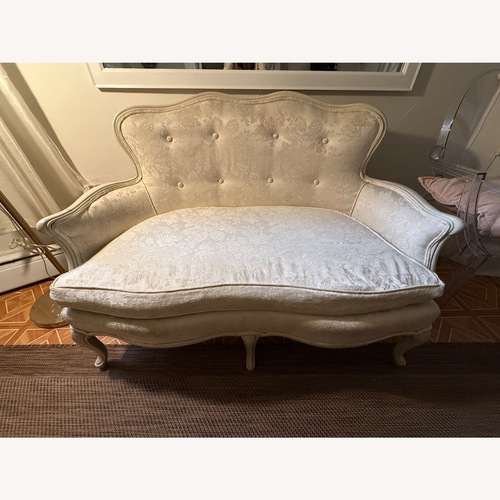 Used Vintage 2 Seater Sofa With Silk Fabric  for sale on AptDeco
