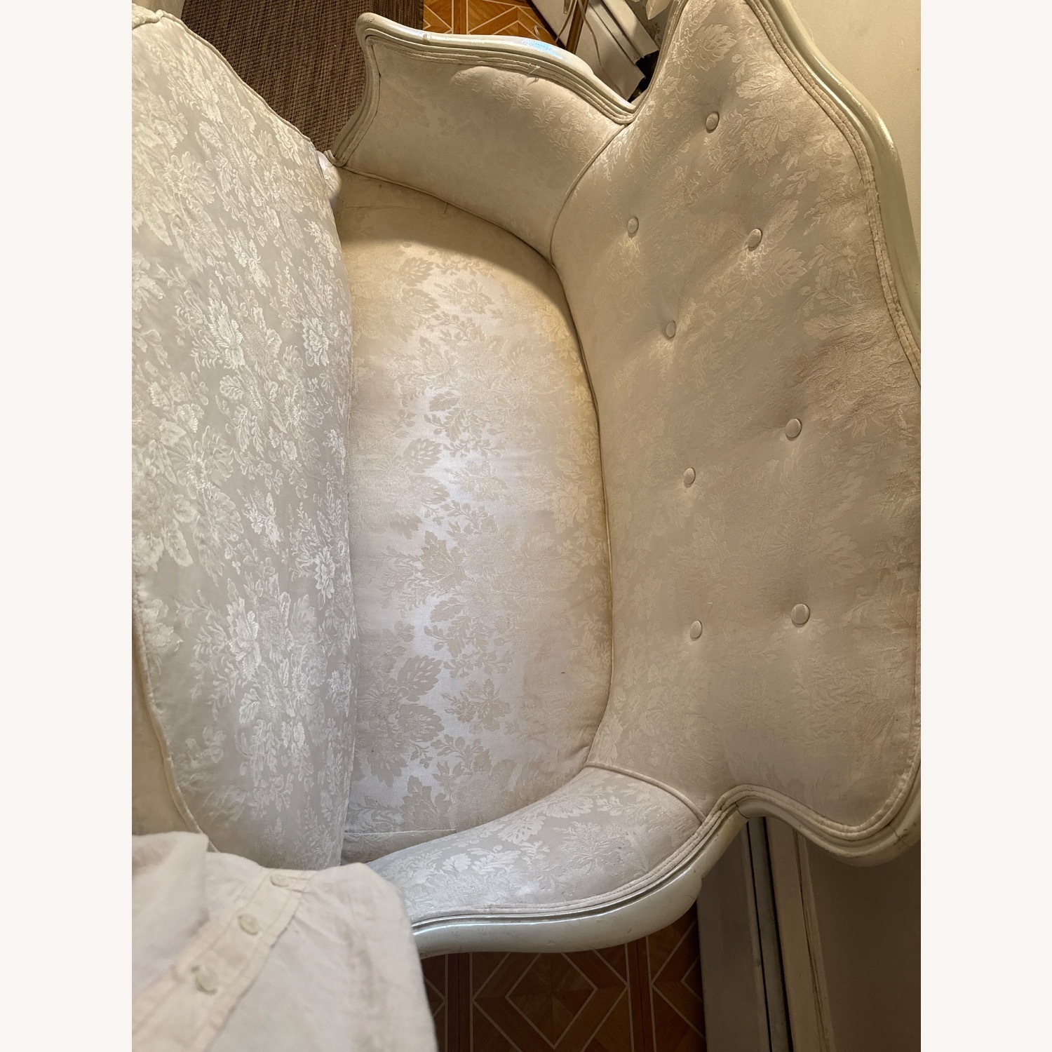 Vintage 2 Seater Sofa With Silk Fabric  - image-7