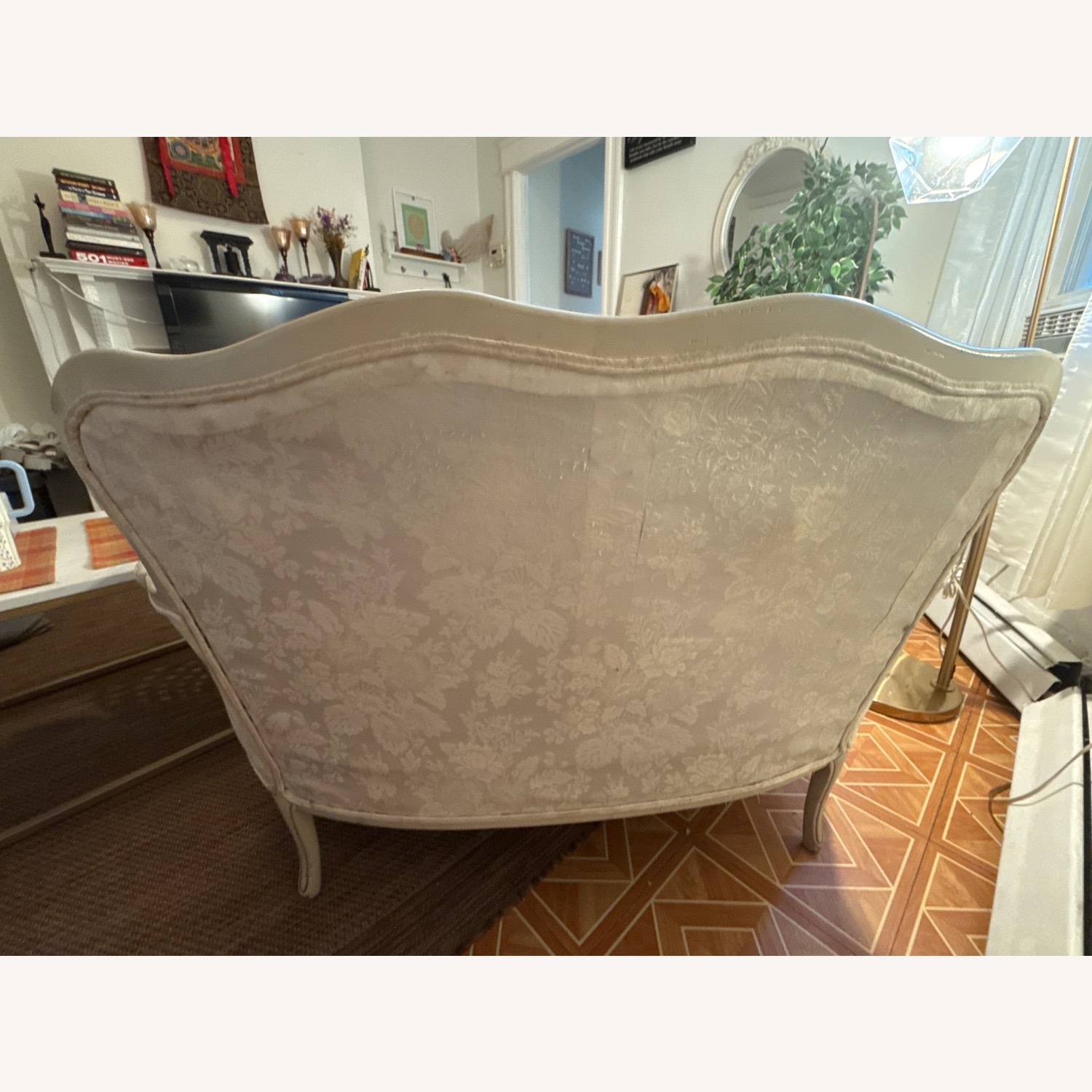 Vintage 2 Seater Sofa With Silk Fabric  - image-5