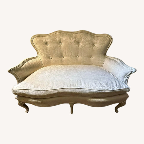 Used Vintage 2 Seater Sofa With Silk Fabric  for sale on AptDeco