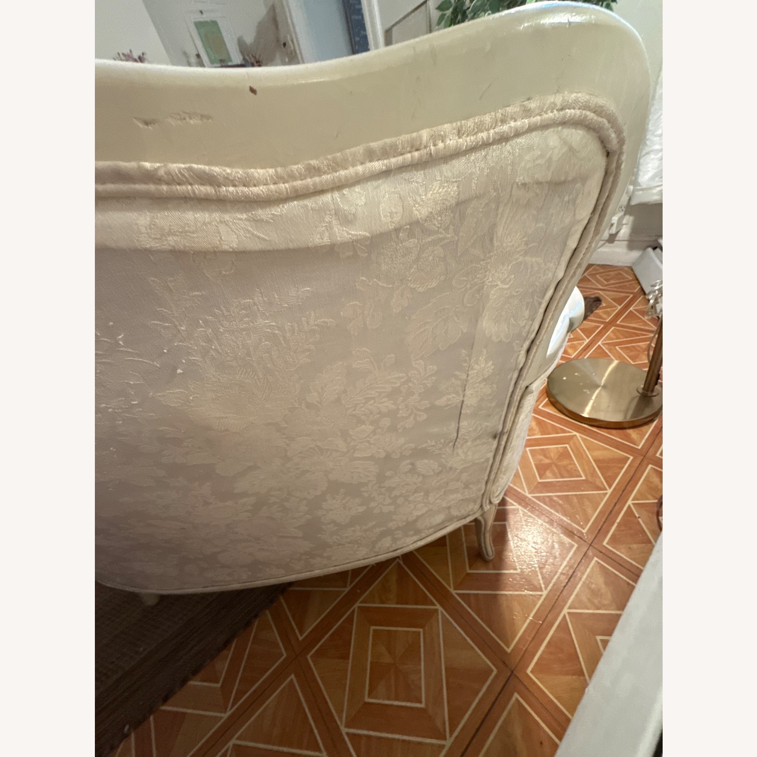 Vintage 2 Seater Sofa With Silk Fabric  - image-4