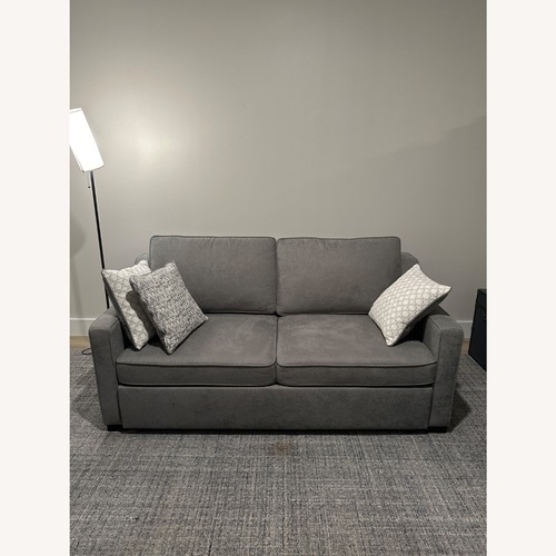 Used Bob-O-Pedic 73" Queen Pop-Up Sleeper Sofa — Gray for sale on AptDeco