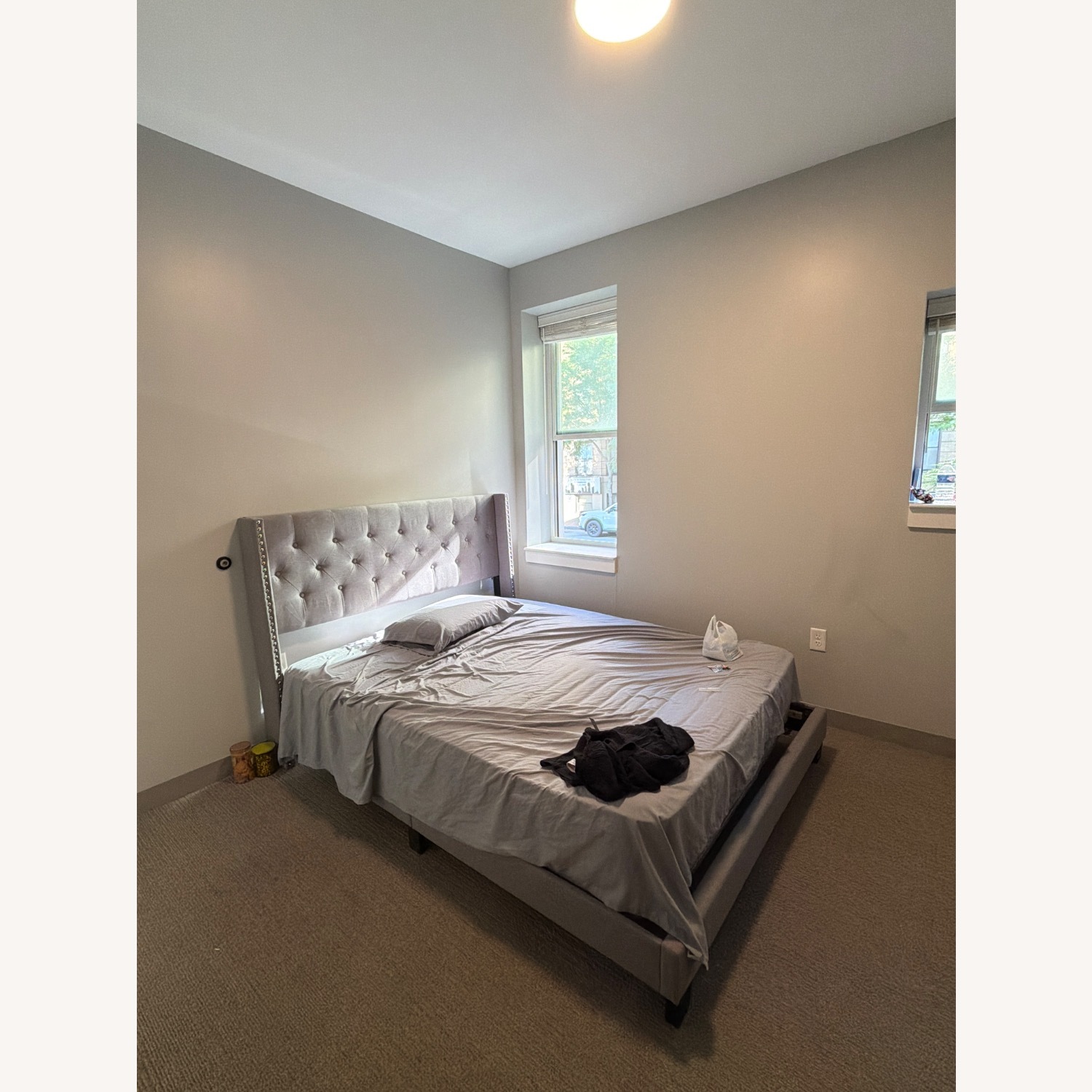Wayfair Light Gray Wood Queen Beds - image-2