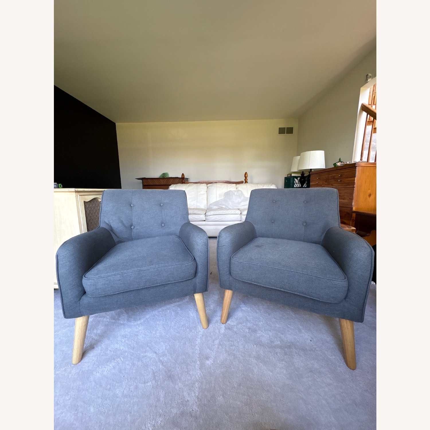 Gray Mid-Century Inspired Accent Chairs - image-9