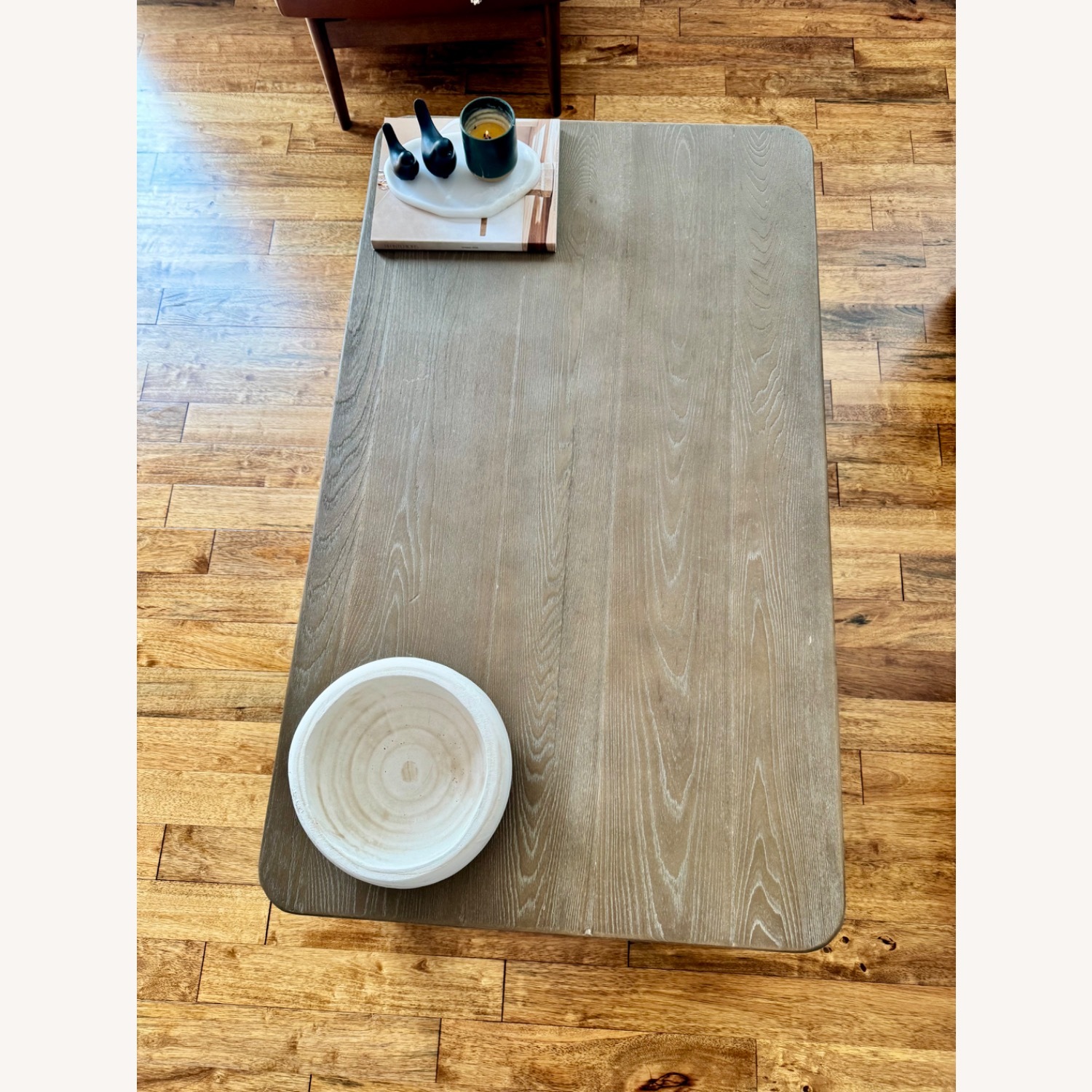 Restoration Hardware Martens Coffee Table in Aged Elm - image-1