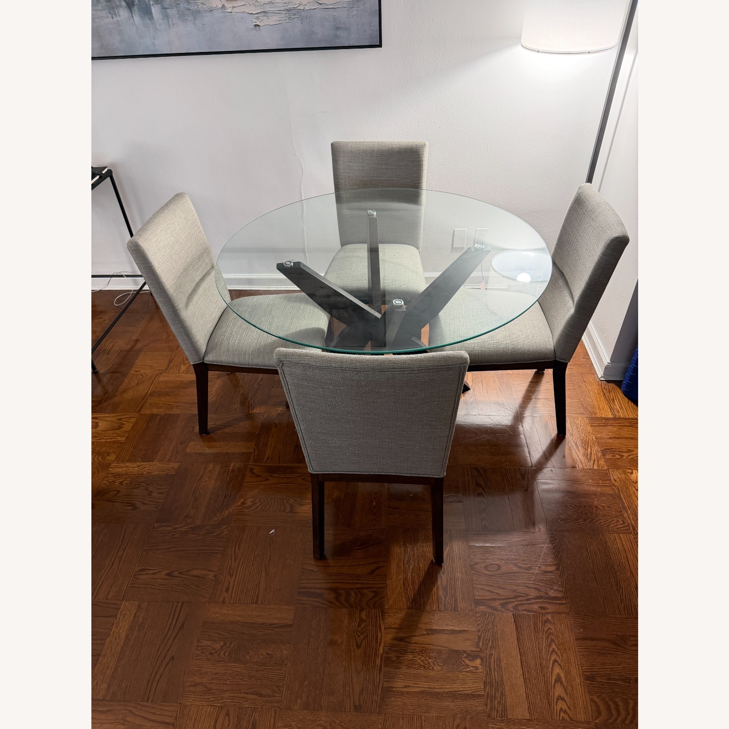 Macy's Amy Light Brown 5 Pc Glass Dining Set - image-1