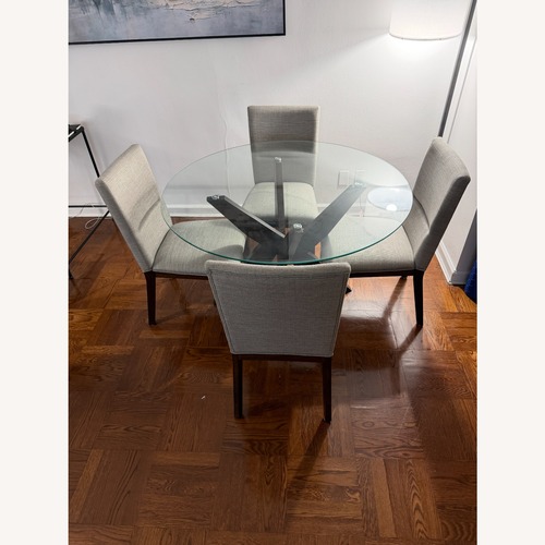 Used Macy's Amy Light Brown 5 Pc Glass Dining Set for sale on AptDeco