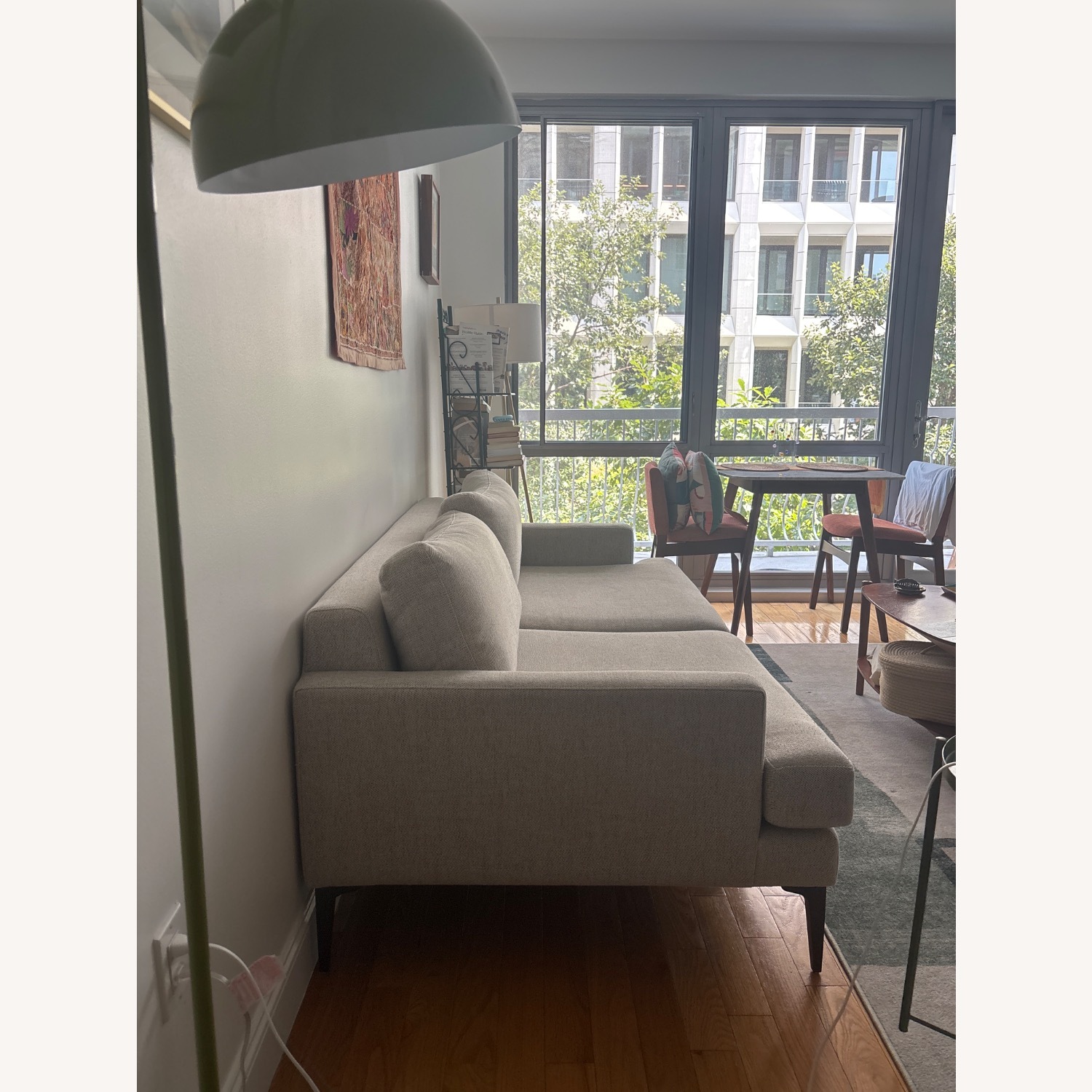 West Elm Andes Light Gray Fabric 2 Seater Sofa - image-3
