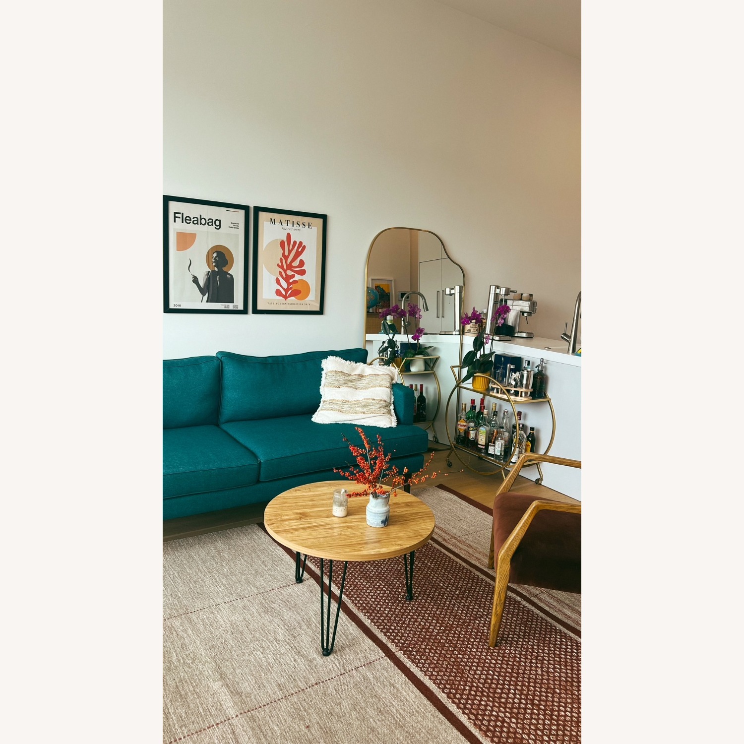 Modway Agile Upholstered Fabric Sofa in Teal - image-1