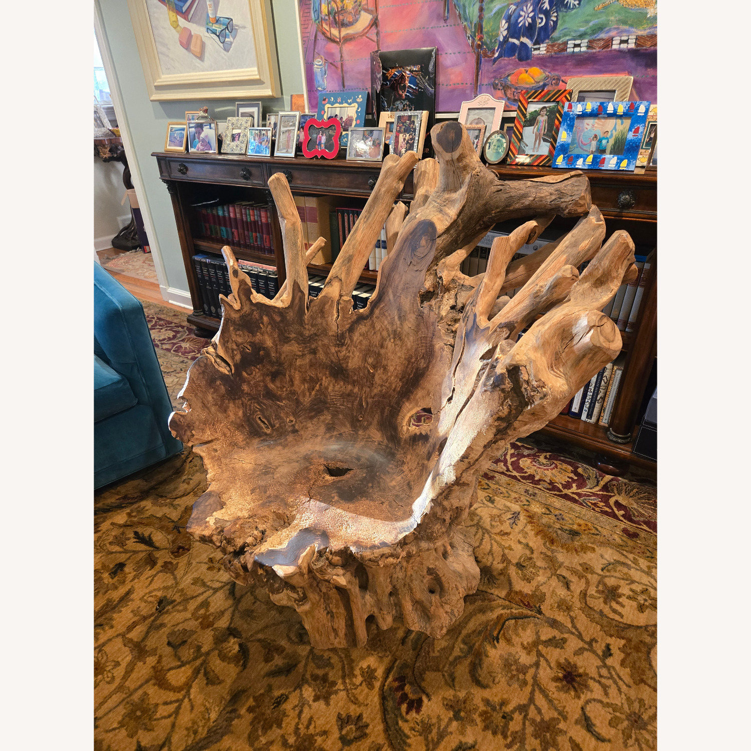 Light Brown Wood Armchair - image-3