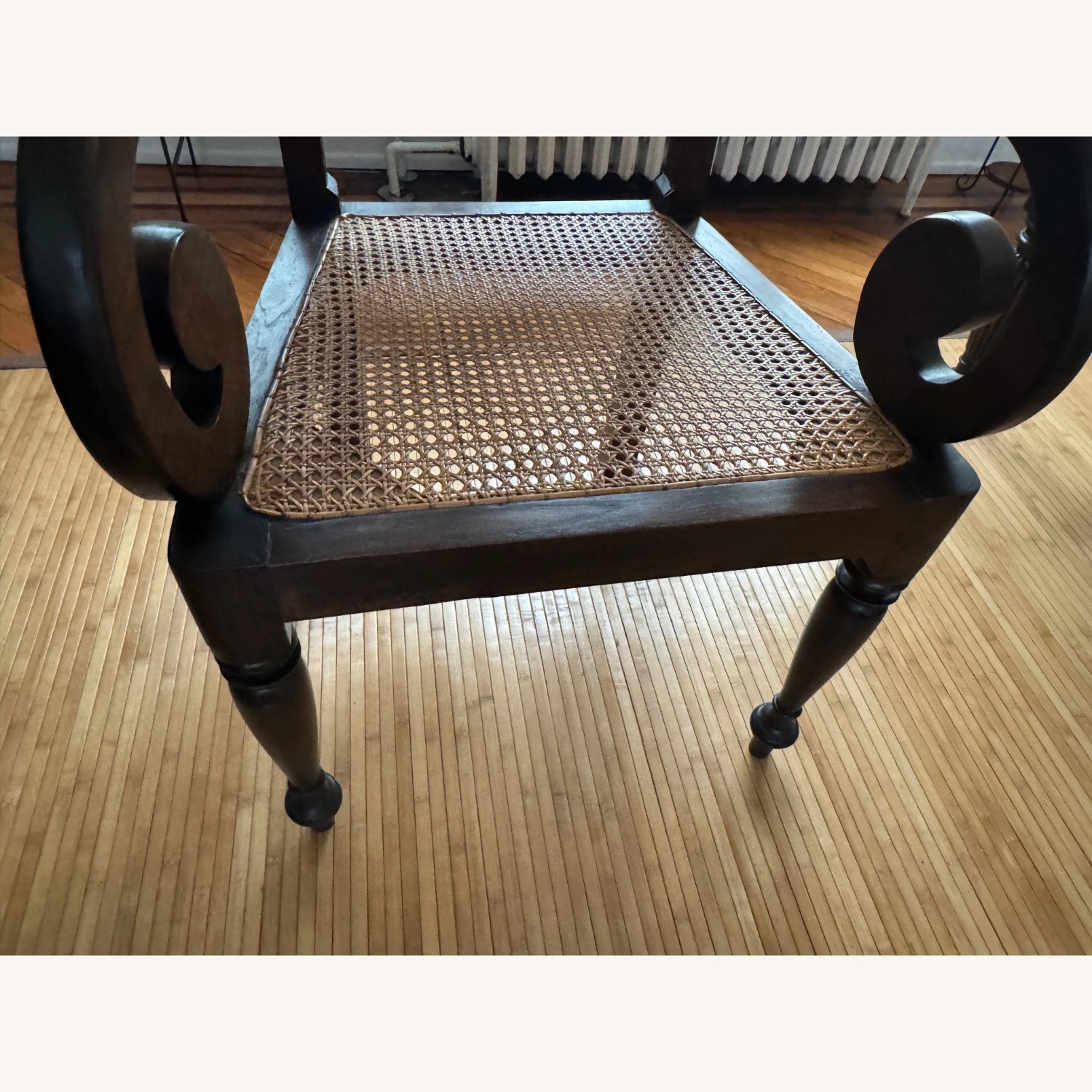 Vintage/Antique Dark Brown Wood Armchair - image-1