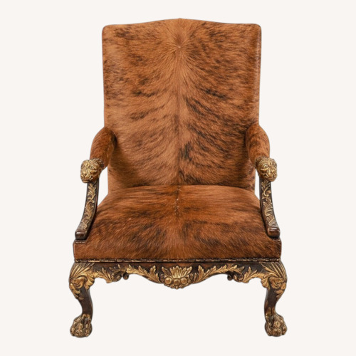Used Theodore Alexander Althorp Wood Fur Throne Chair for sale on AptDeco