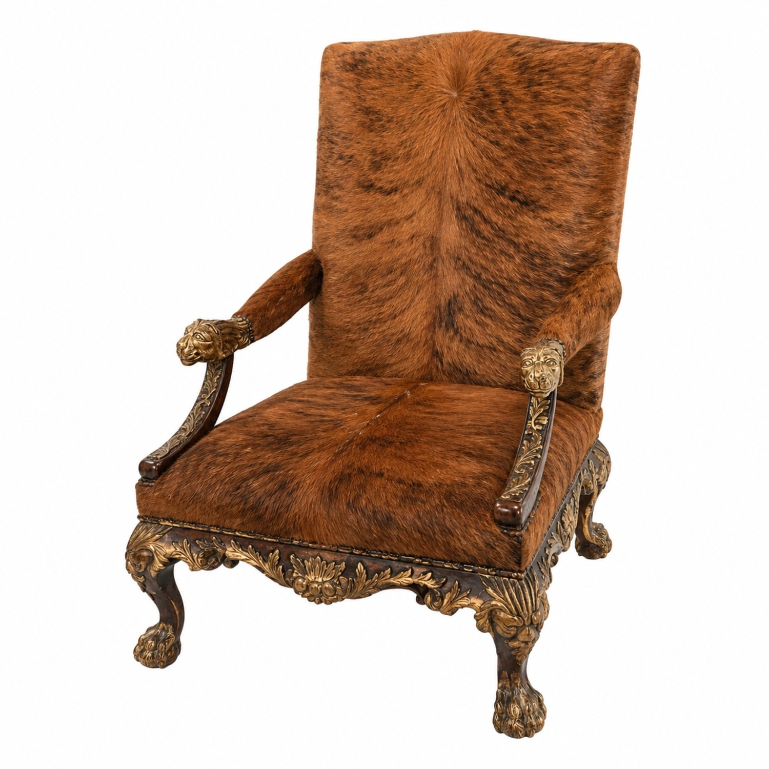 Theodore Alexander Althorp Wood Fur Throne Chair - image-4