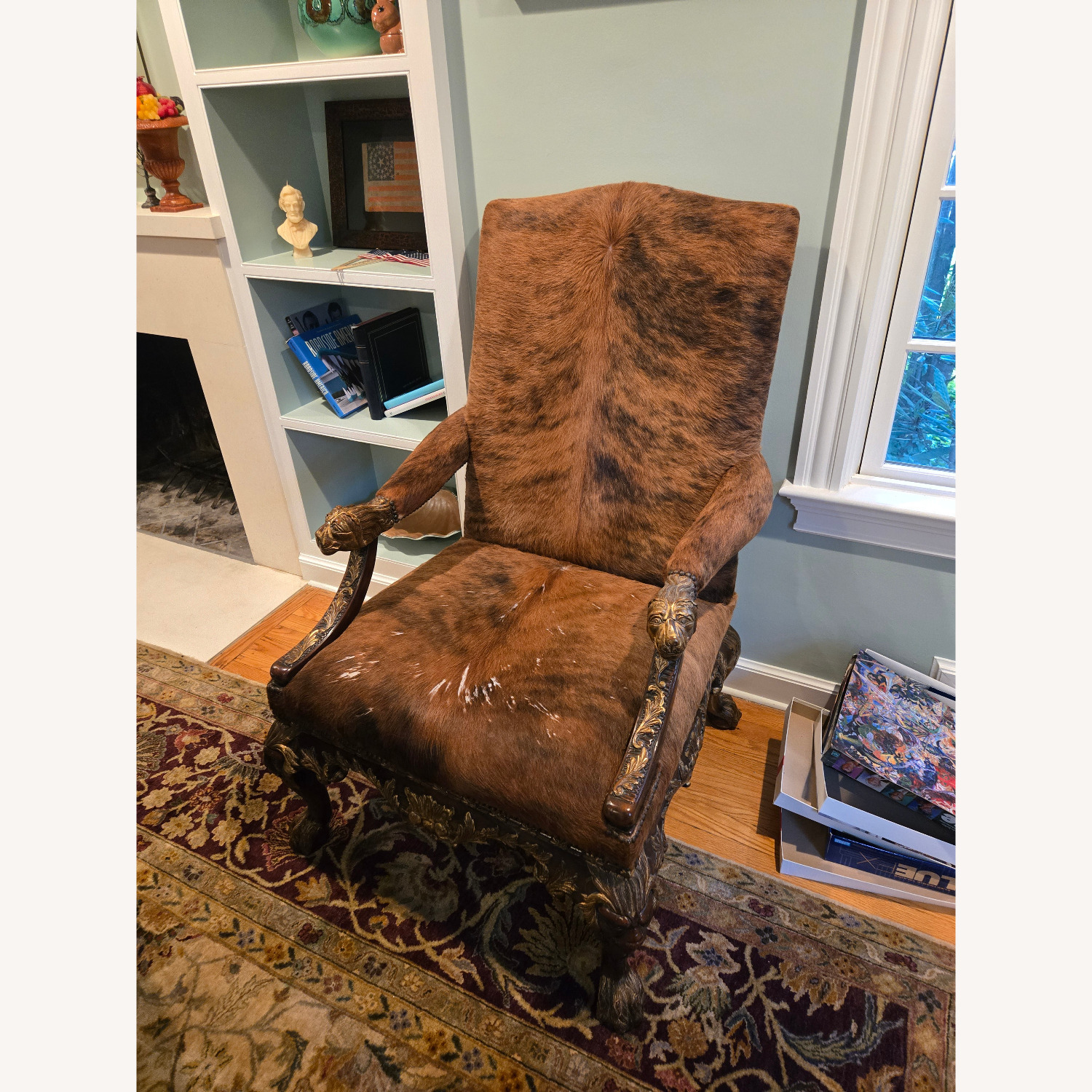 Theodore Alexander Althorp Wood Fur Throne Chair - image-2