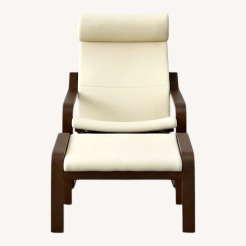 Used IKEA Poang White Leather Armchair for sale on AptDeco