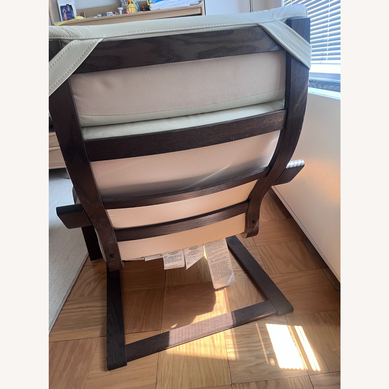 IKEA Poang White Leather Armchair - image-3