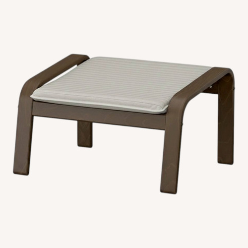 Used IKEA Poang White Leather Ottoman for sale on AptDeco