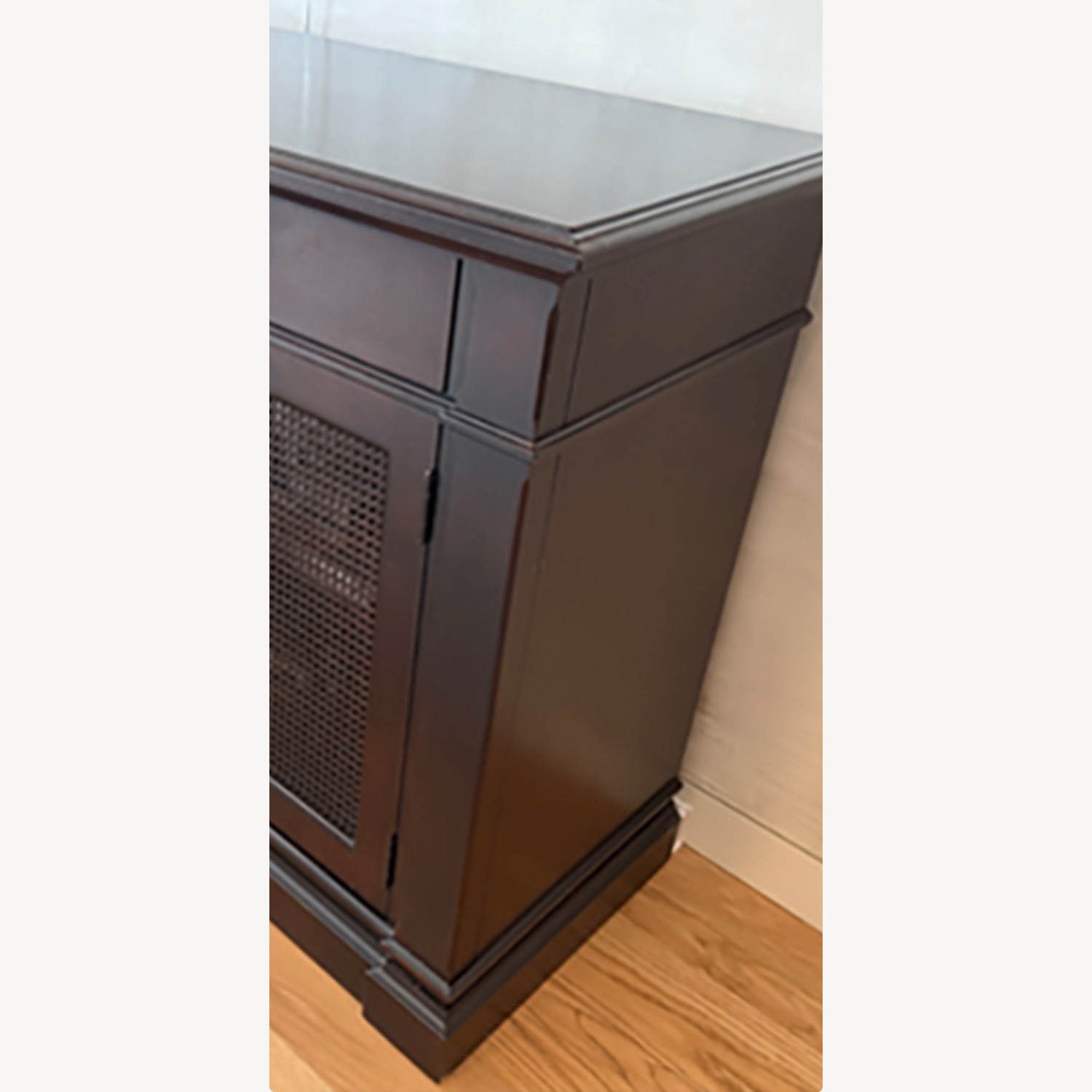 Mahogany-finished, rattan paneled Credenza - image-2
