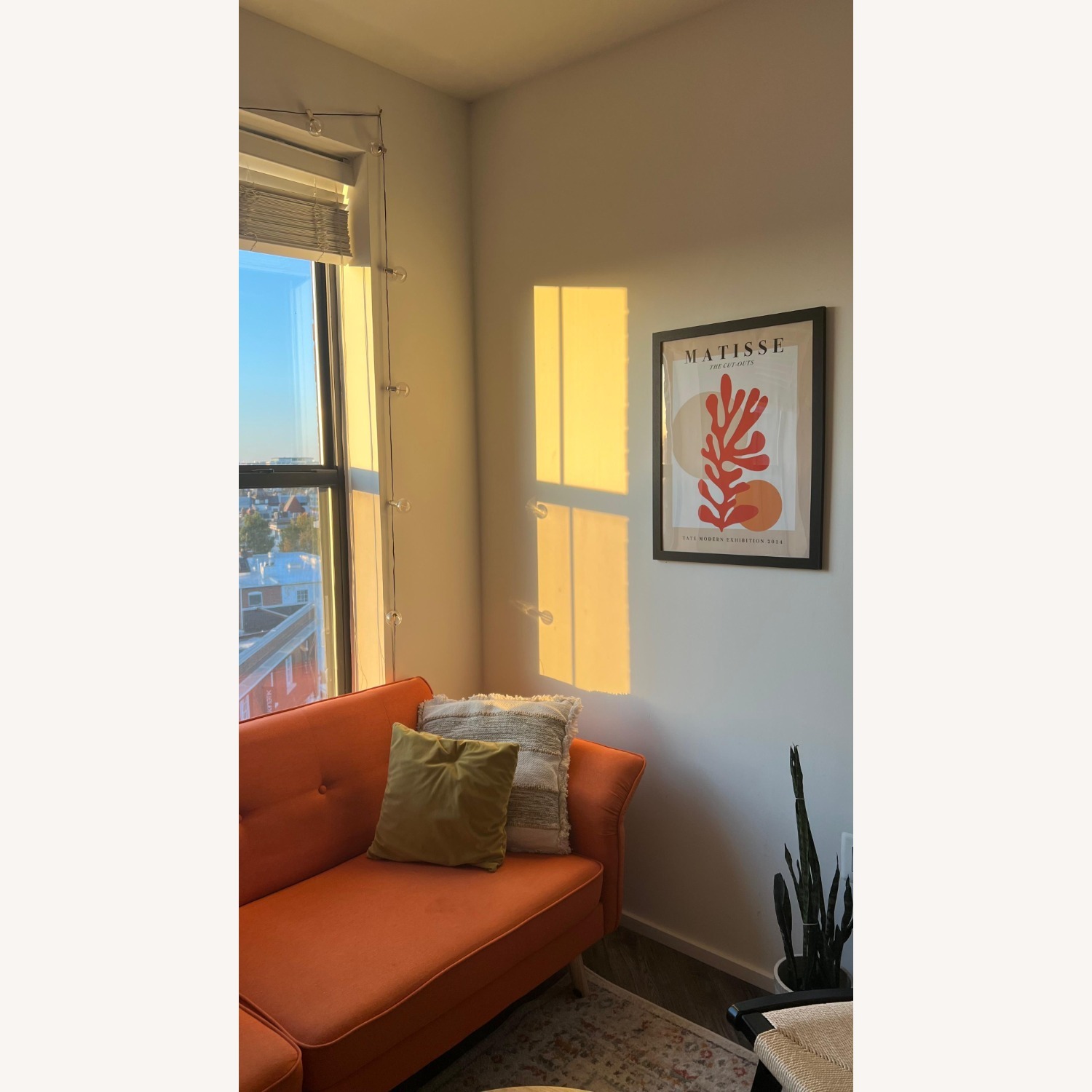 Wayfair Osian 84" Orange Fabric Sleeper Sofa - image-3