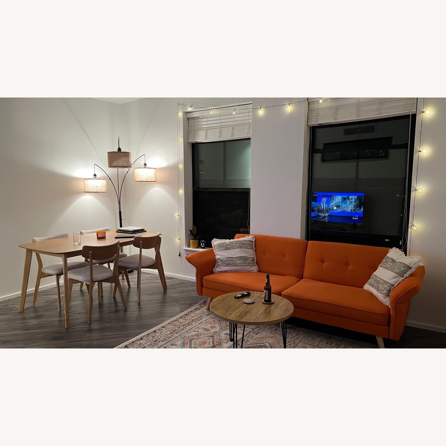 Wayfair Osian 84" Orange Fabric Sleeper Sofa - image-2