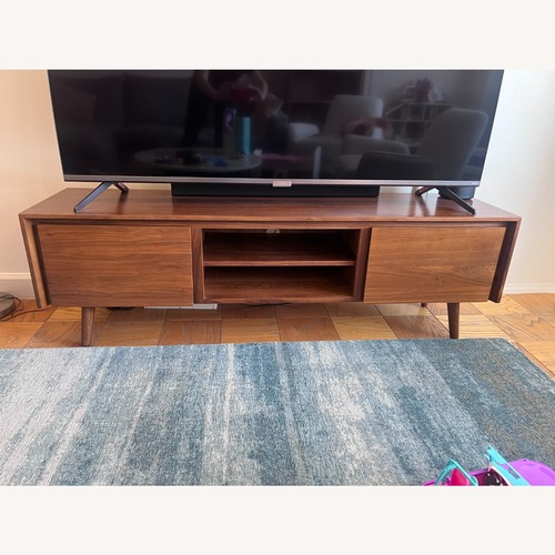 Used Article Seno Dark Brown Wood Media Storage for sale on AptDeco