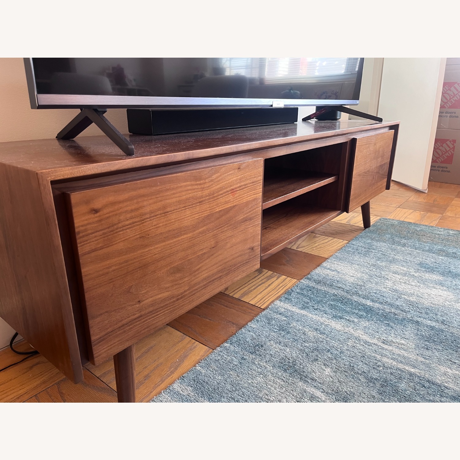 Article Seno Dark Brown Wood Media Storage - image-3