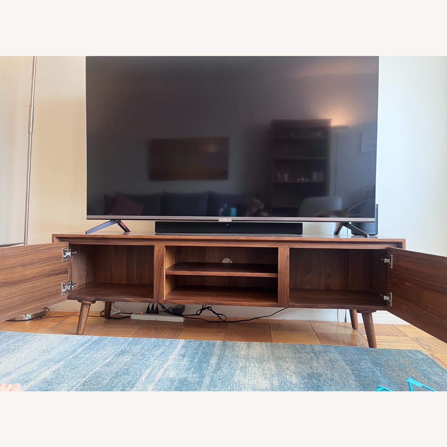 Article Seno Dark Brown Wood Media Storage - image-4