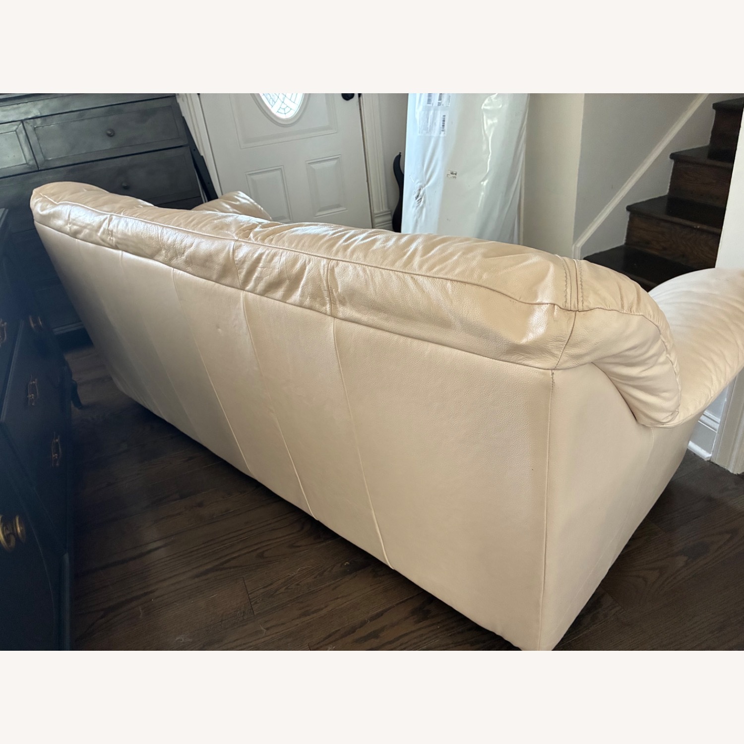 Natuzzi Italian Off White Leather Sofa - image-3