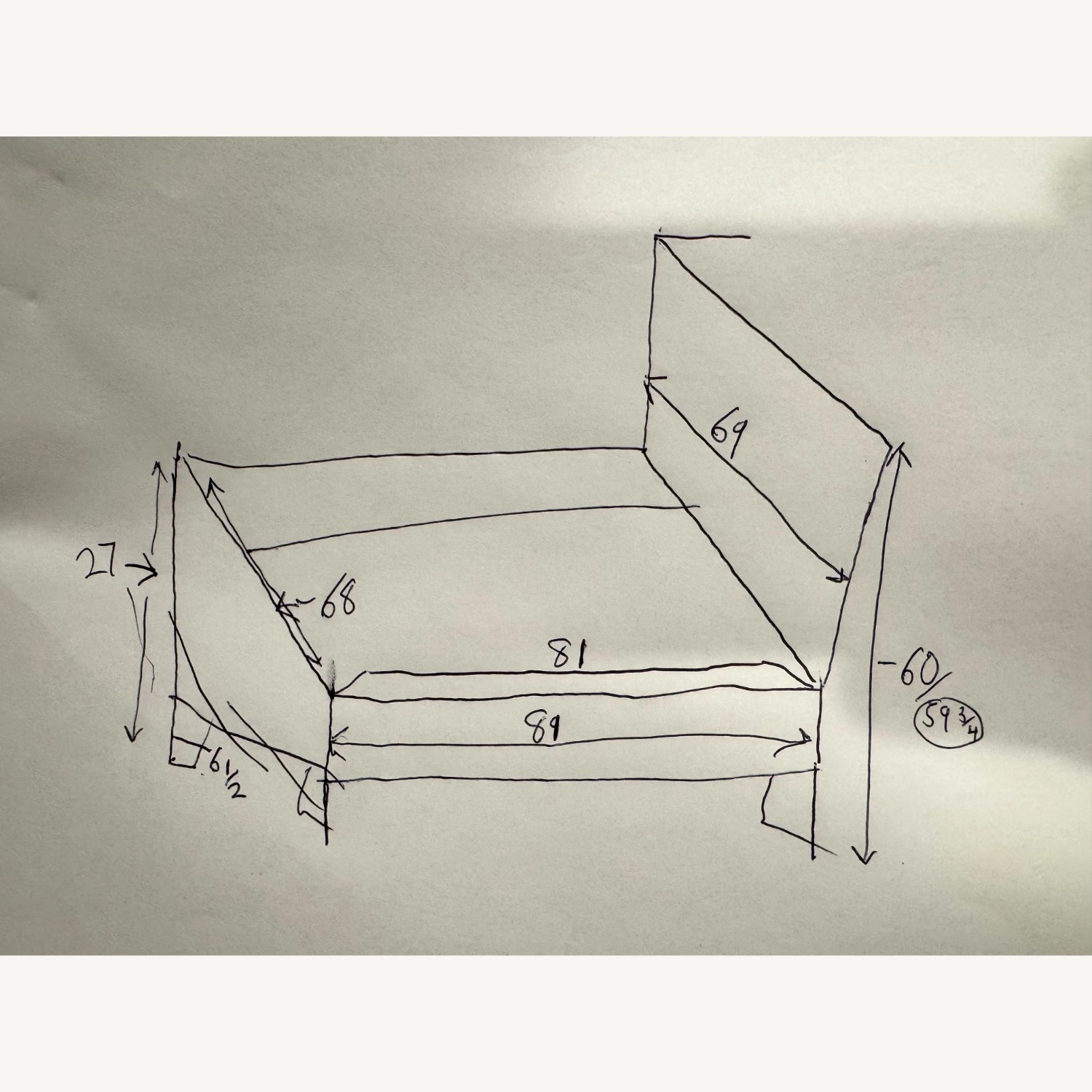 Dark Brown Wood Queen Bed - image-4