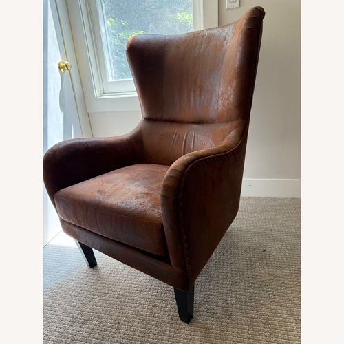 Used Wayfair Williston Forge Dark Brown Armchair for sale on AptDeco