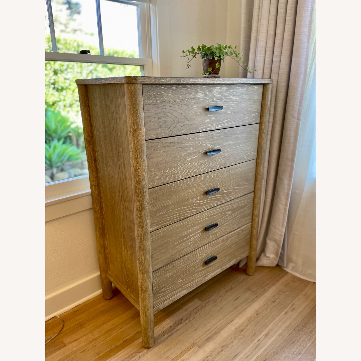 West Elm Light Brown Wood Tall Dresser - image-3