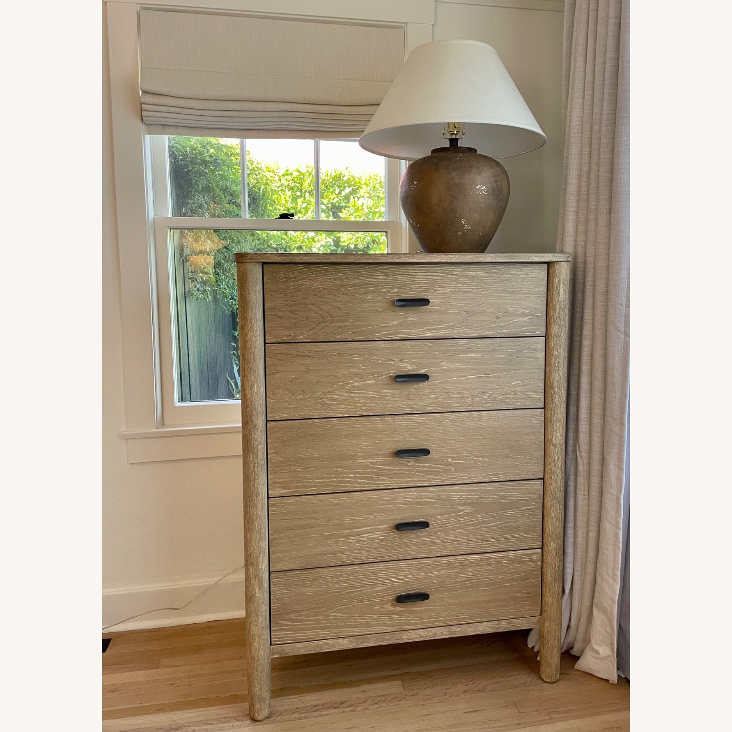 West Elm Light Brown Wood Tall Dresser - image-2