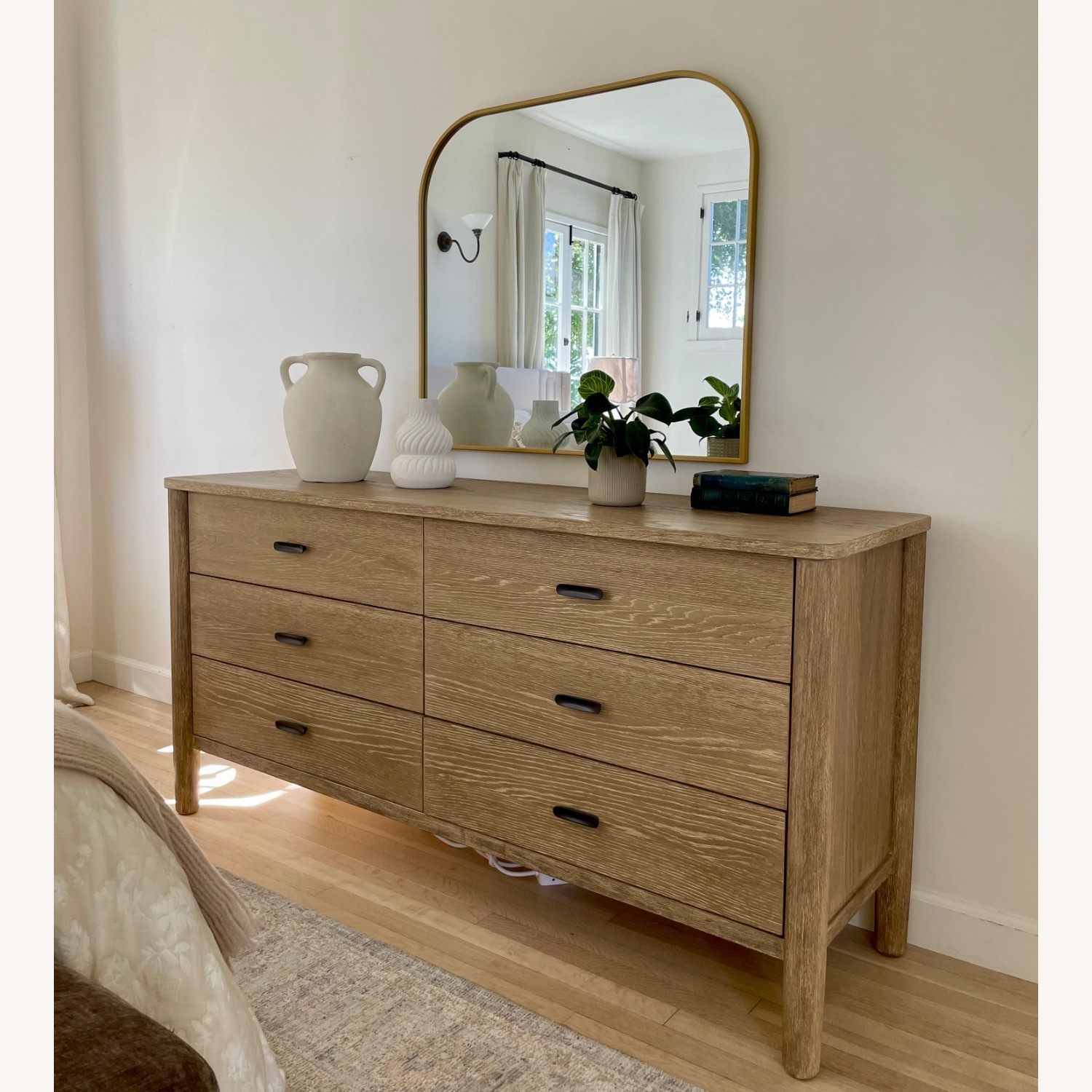 West Elm Light Brown Wood Low Dresser - image-1