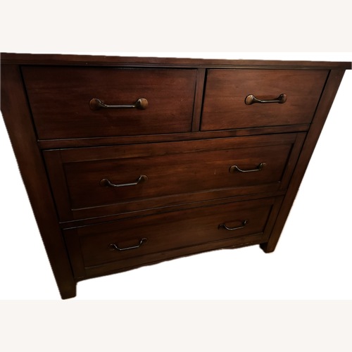 Used Pottery Barn Stratton Dark Brown Wood Dresser for sale on AptDeco