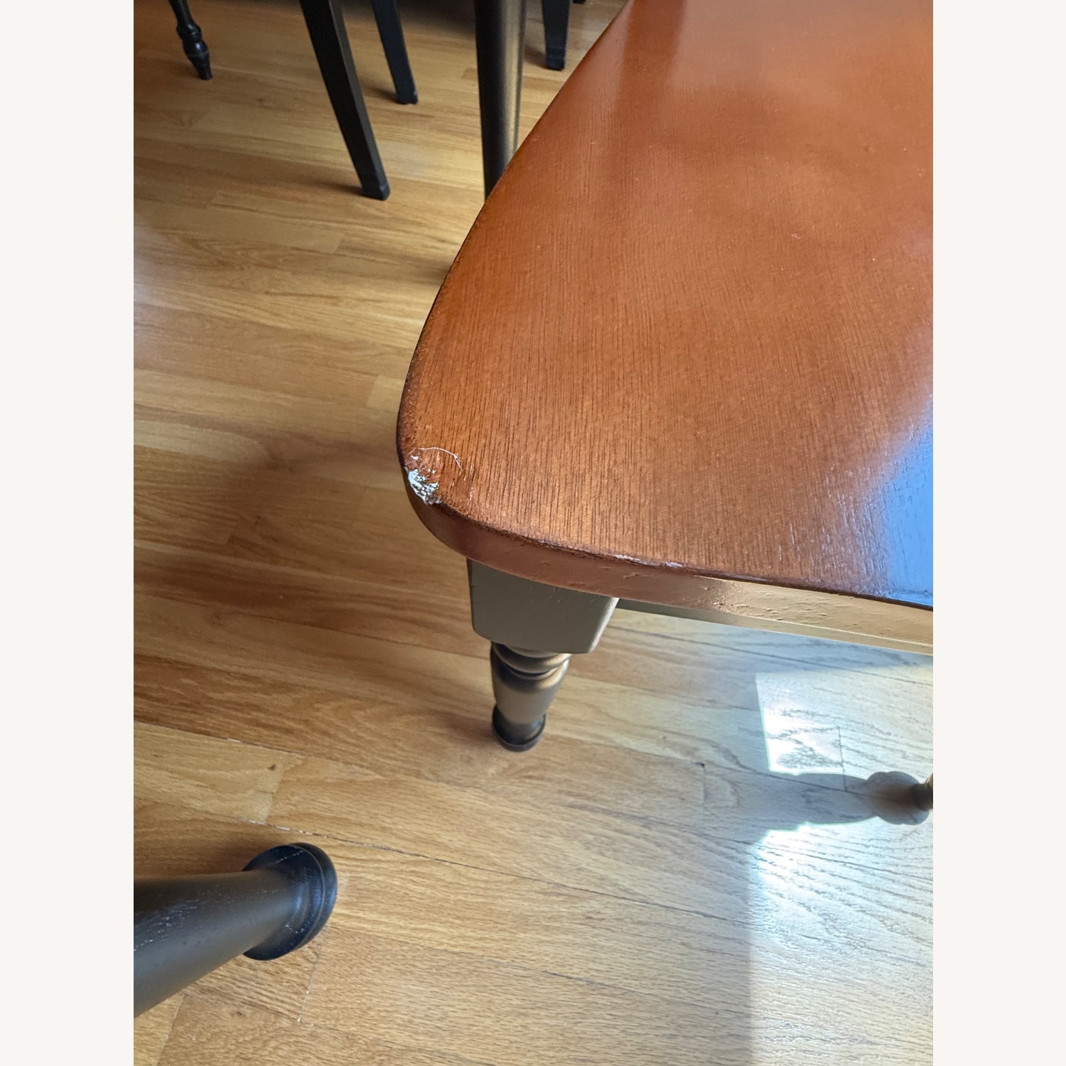 Dark Brown and Black Wood 4 Chairs Dining Set - image-16