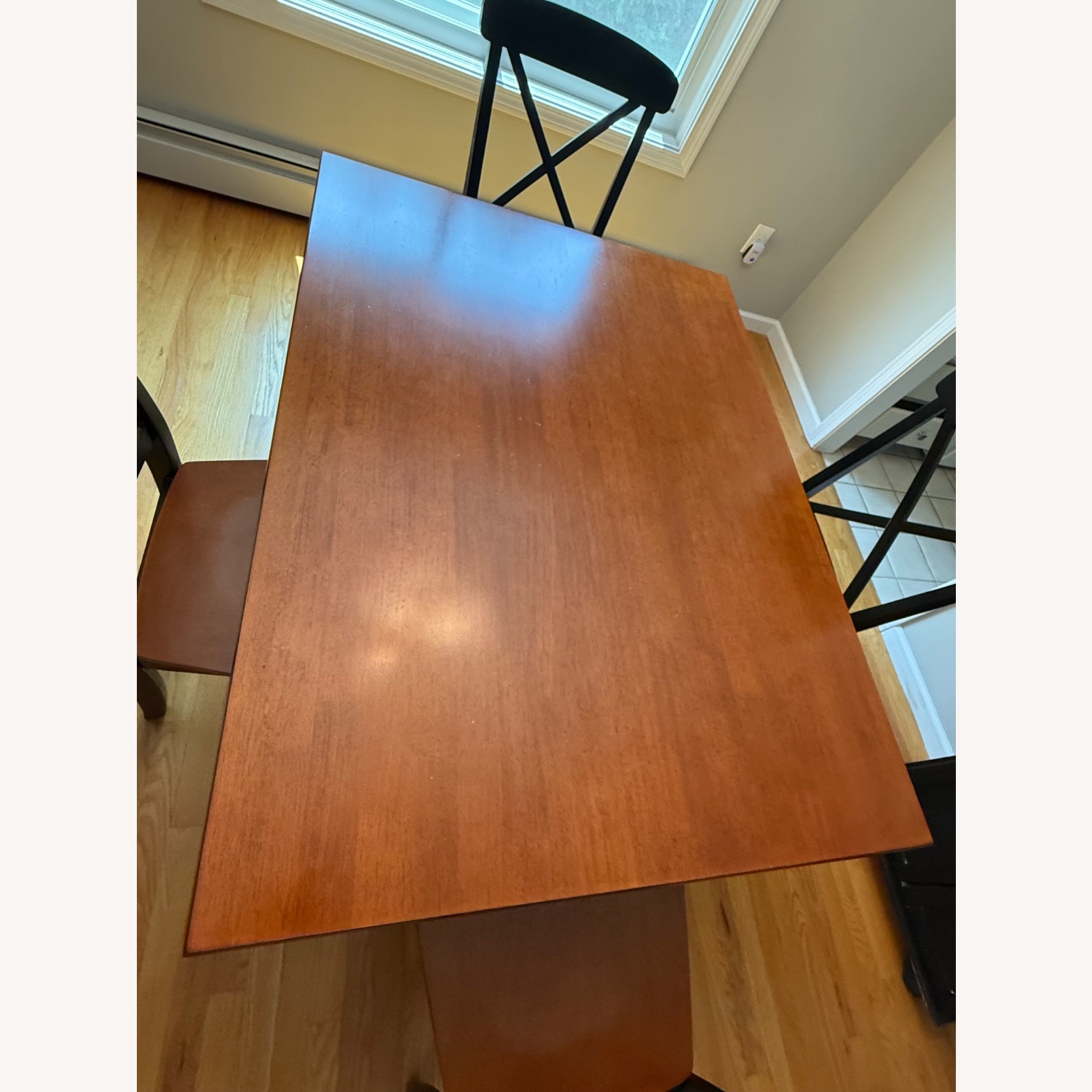 Dark Brown and Black Wood 4 Chairs Dining Set - image-2