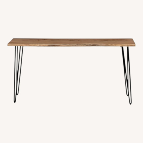 Used Wayfair Gordonsville Acacia Solid Wood Top Metal Base Dining Table for sale on AptDeco