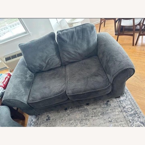 Used Bob's Discount Furniture Dark Gray Loveseat for sale on AptDeco