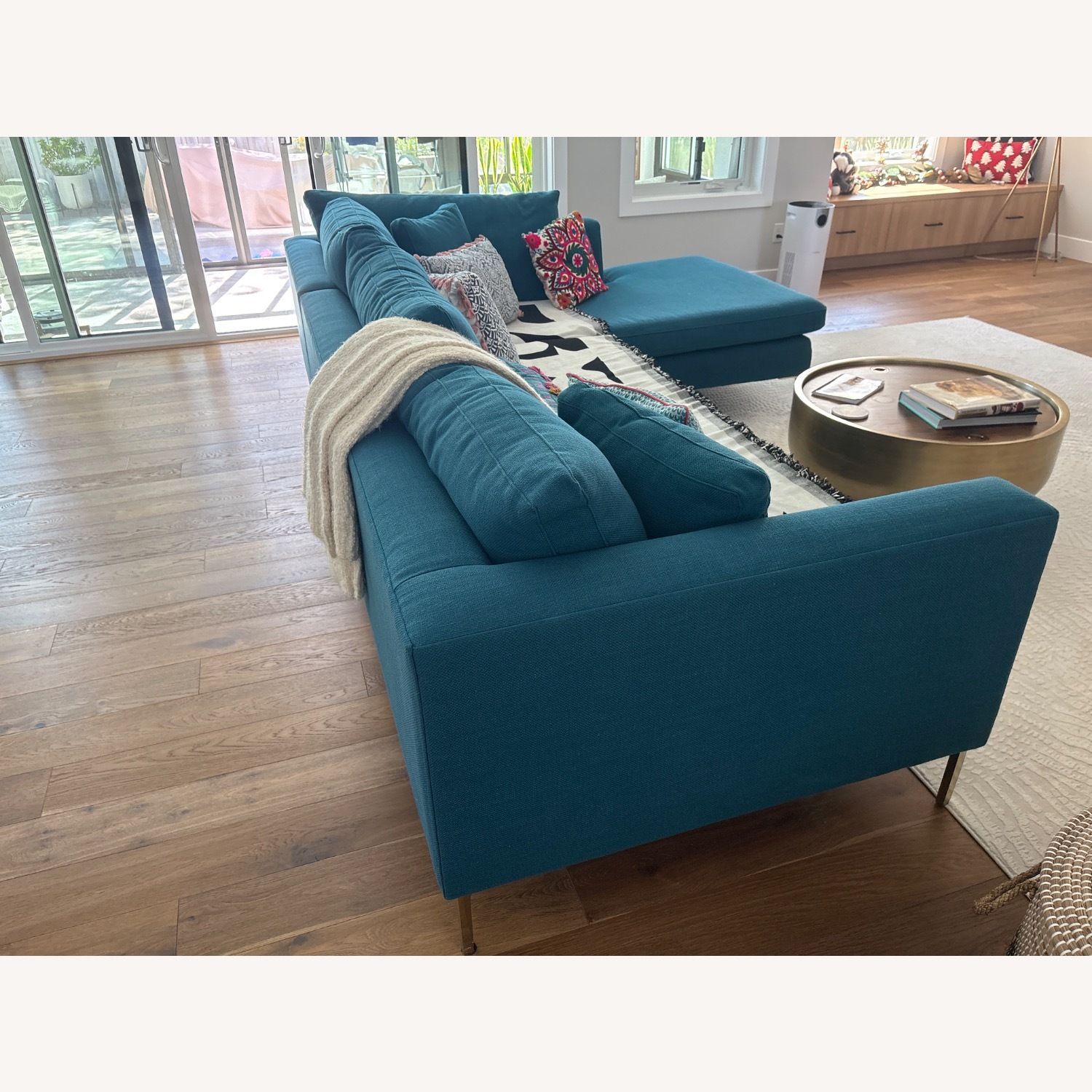 Anthropologie Blue 2 Piece Sectional - image-4