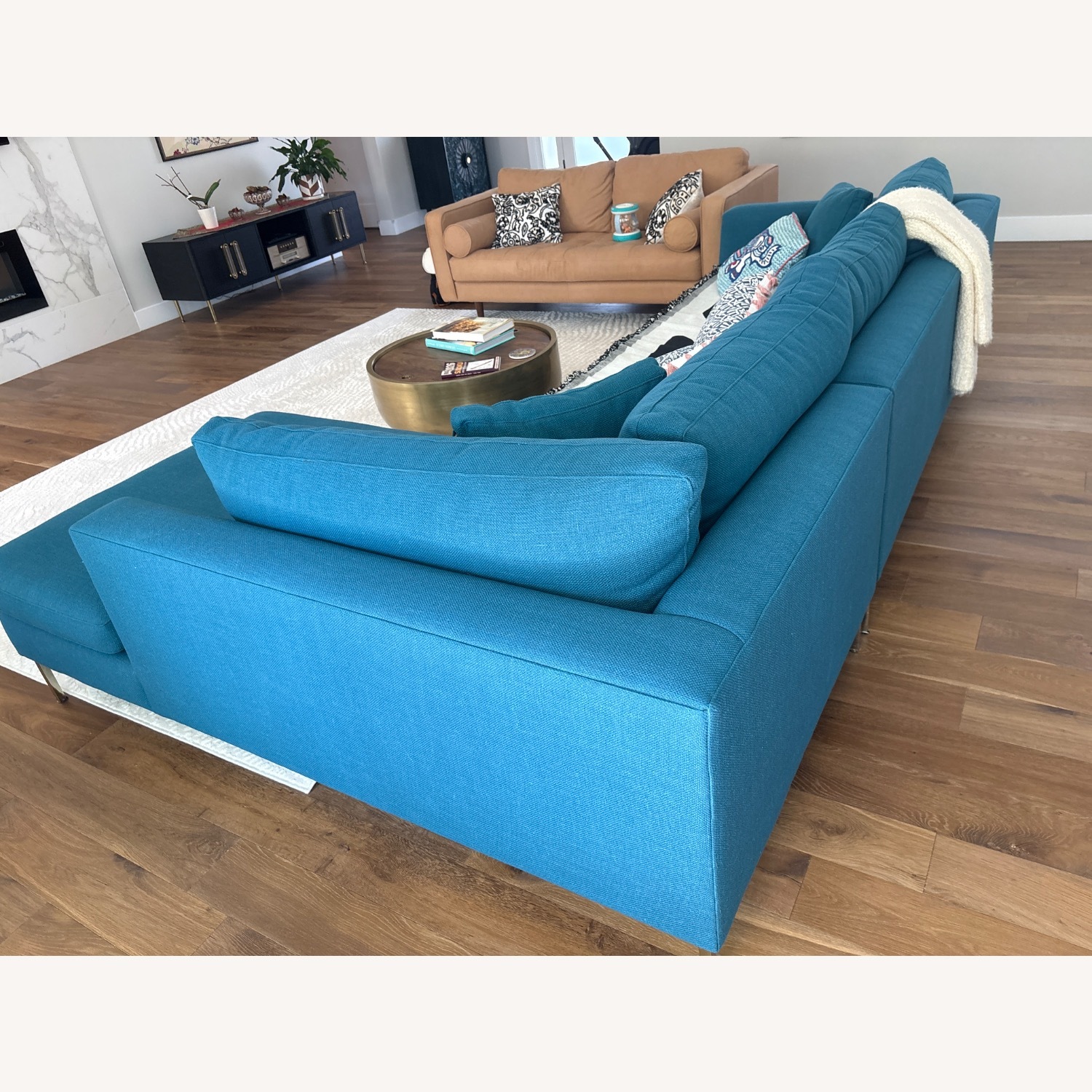 Anthropologie Blue 2 Piece Sectional - image-2